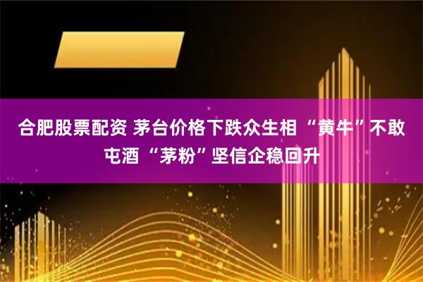 合肥股票配资 茅台价格下跌众生相 “黄牛”不敢屯酒 “茅粉”坚信企稳回升